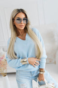 Soft V-Neck Sweater – Powder Blue