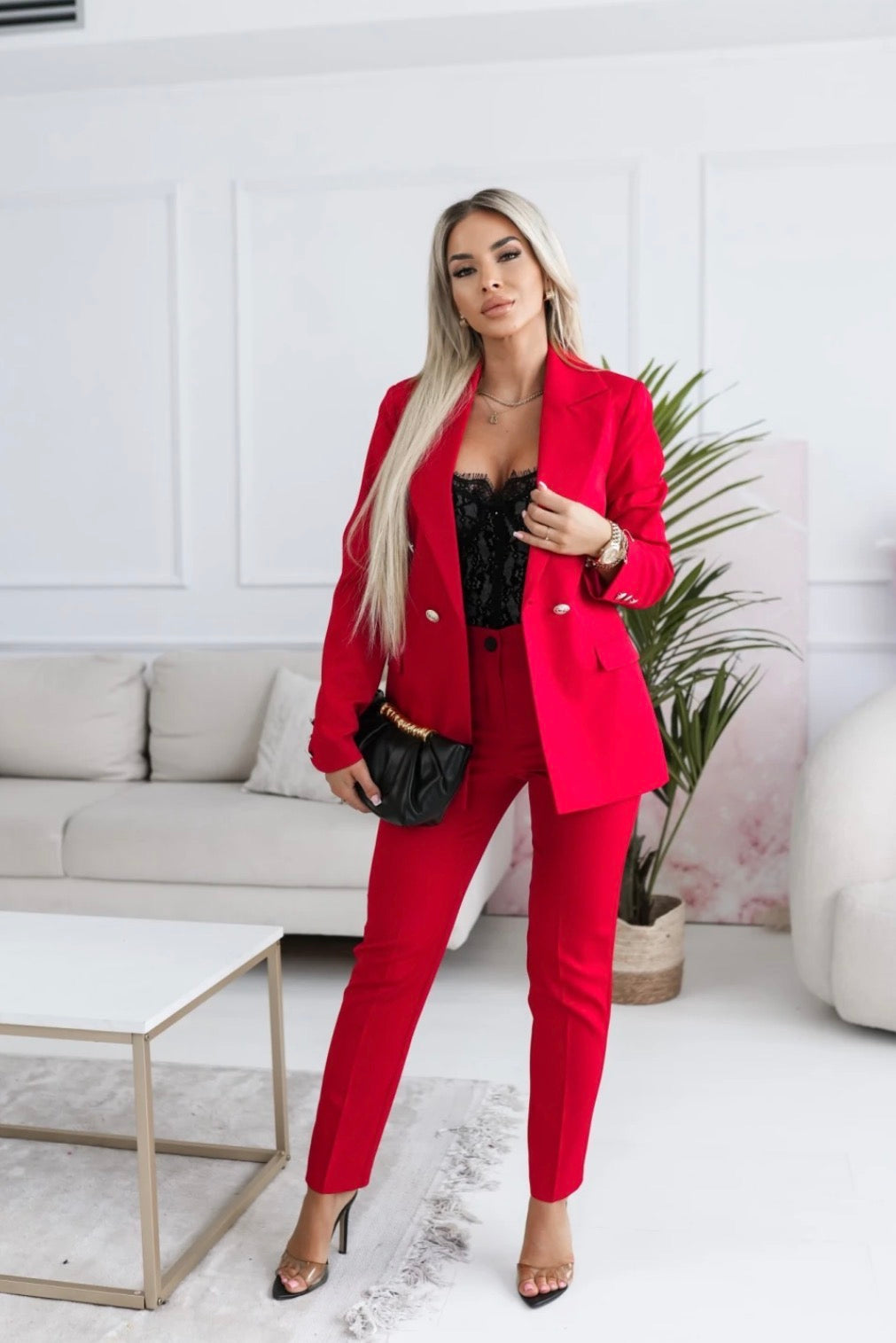 Velmor Trousers - Red Elegance Stretch
