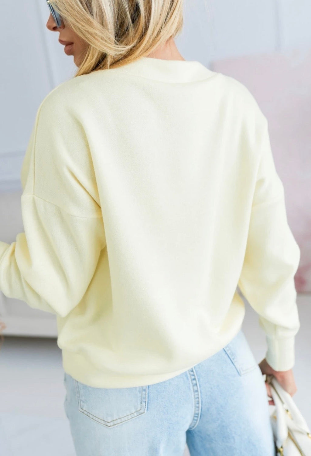 Soft V-Neck Sweater – Light Yellow
