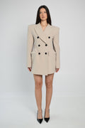 Hourglass Blazer Dress – Beige