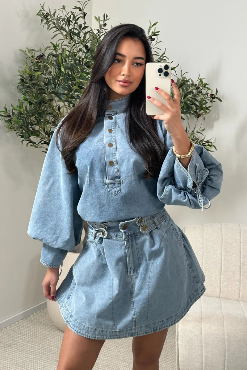 Denim Valenne Dress - Light Blue