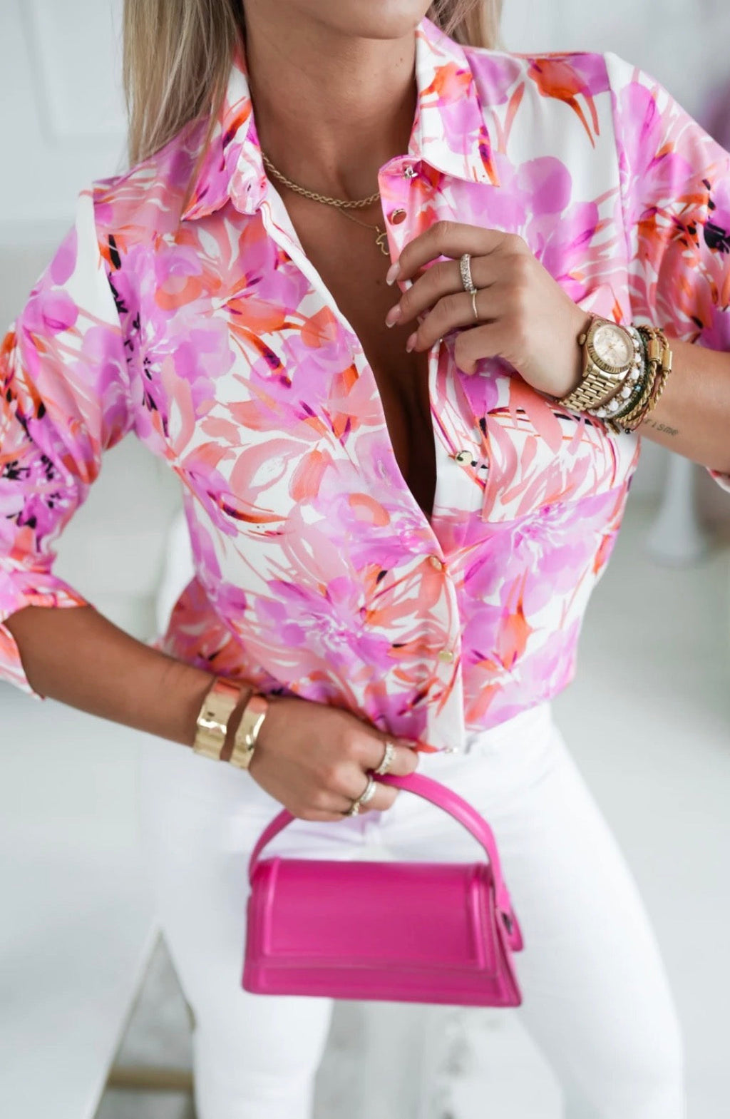 Fiora Shirt – Pink and Orange